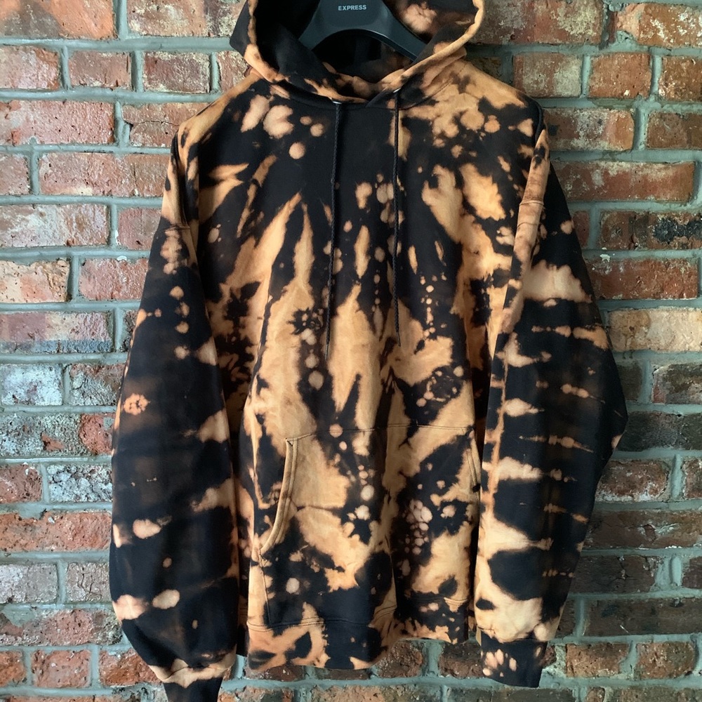 Black Acid Wash Hoodie Size Large